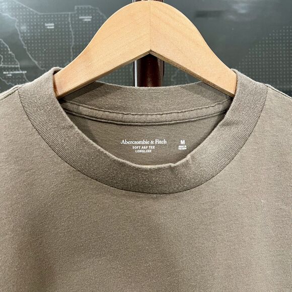 Abercrombie & Fitch - Soft Essntls Long Line T-shirt Raw Hem Medium - Dark Taupe - Picture 3 of 6